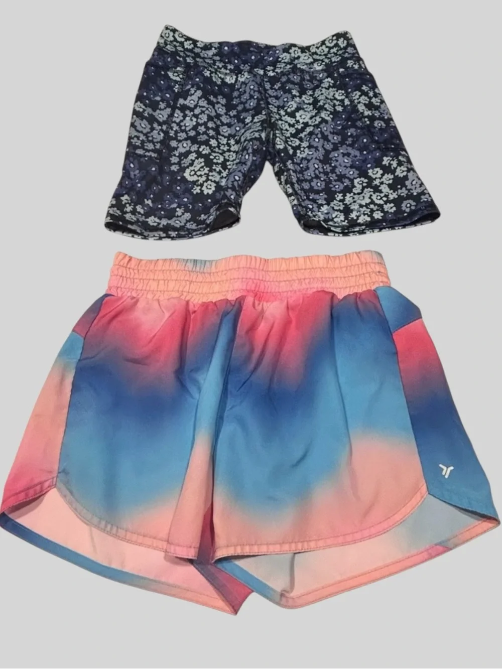 Kids Athletic Skort & Shorts Bundle  - Blue, Black, multicolor neon, Navy Floral
